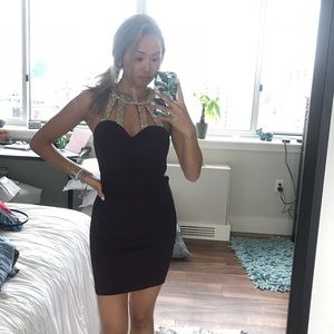 Purple Sequined Dress with Cutouts In Back